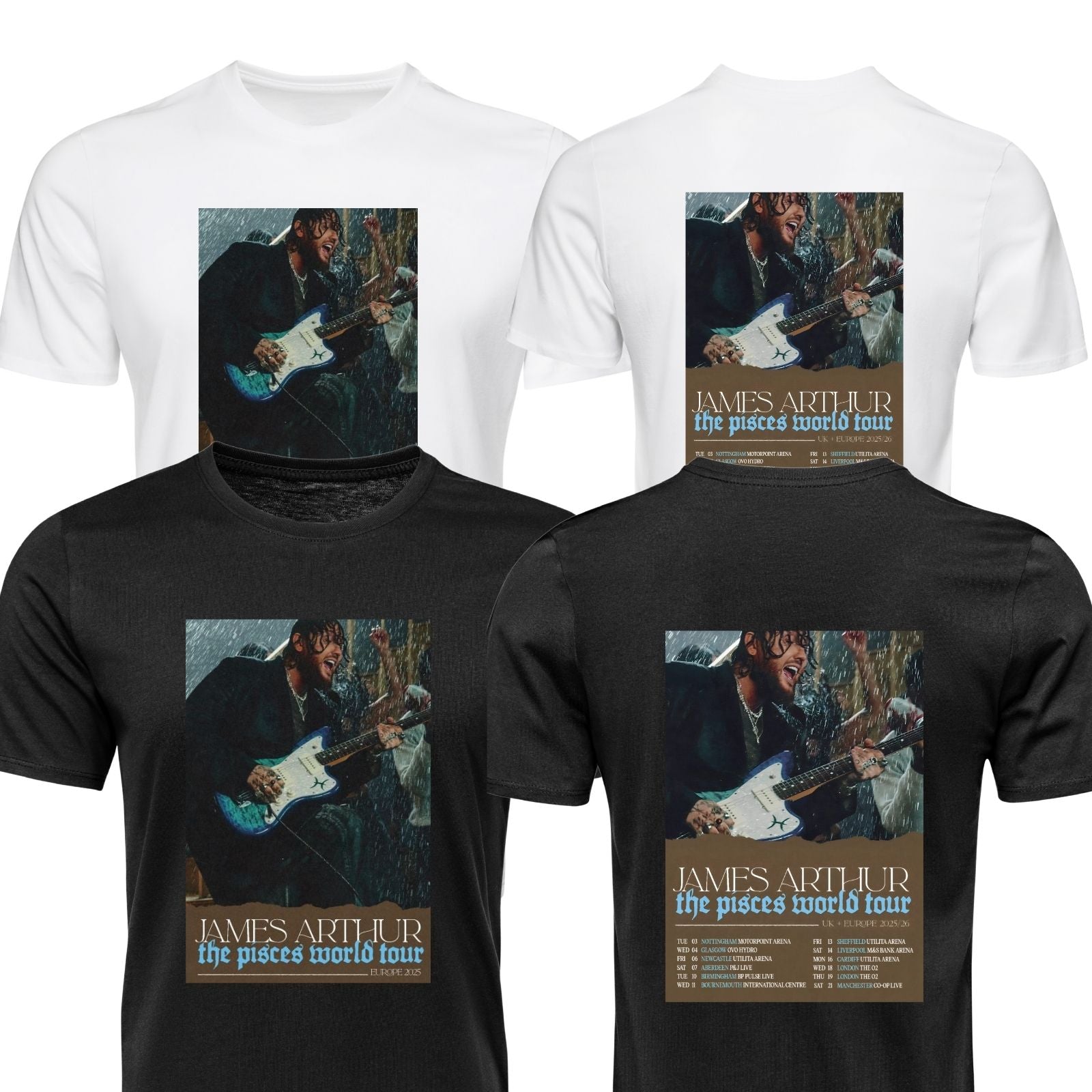 James Arthur T-Shirt – Pisces World Tour 2026 Inspired Unisex Tee Adult & Kids Concert Top