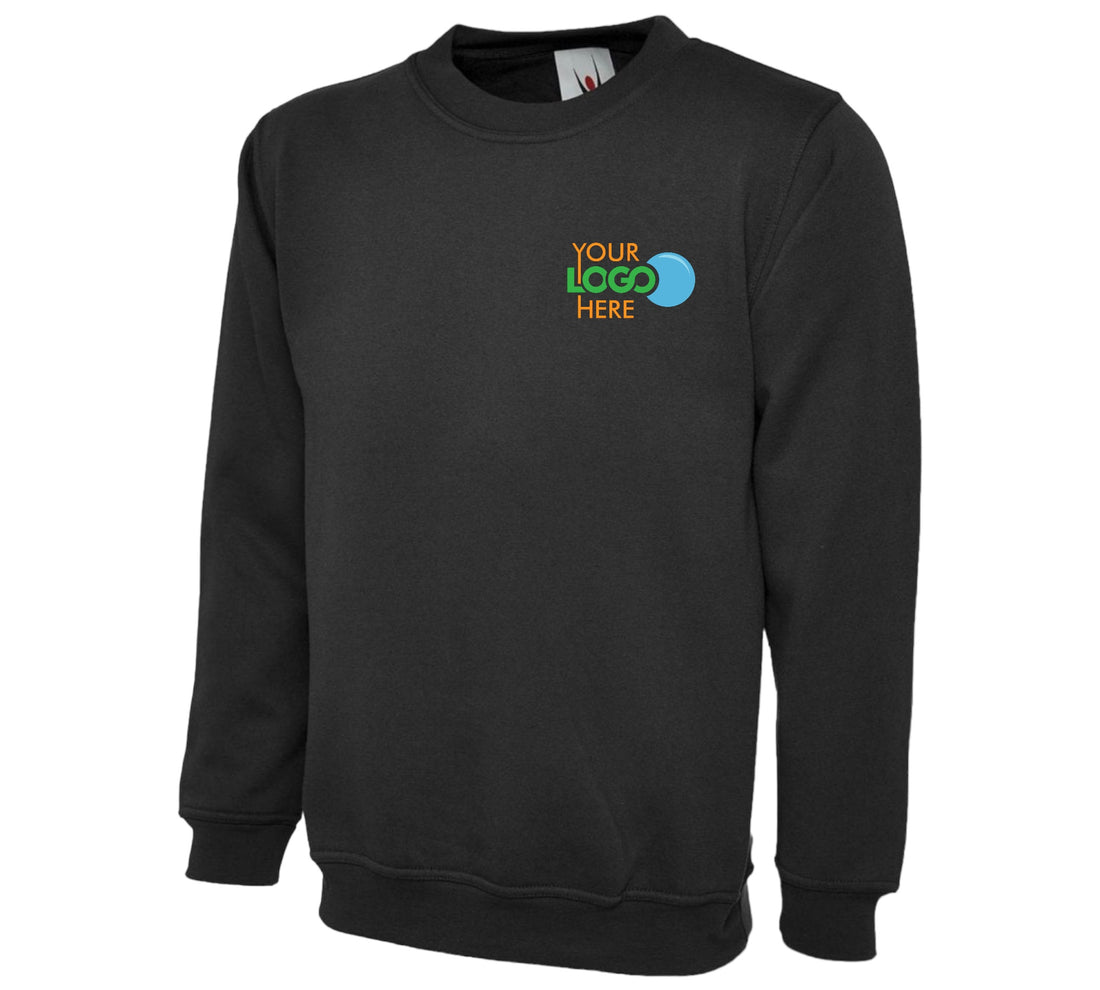 Personalised Printed Sweatshirt – Custom Made Workwear Jumper with Logo or Text