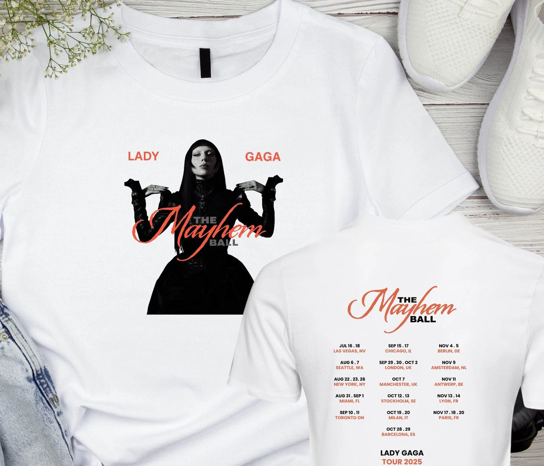 Lady Gaga The Mayhem Ball T-Shirt 2025 Inspired Tour Tee Tops Concert UK Dates