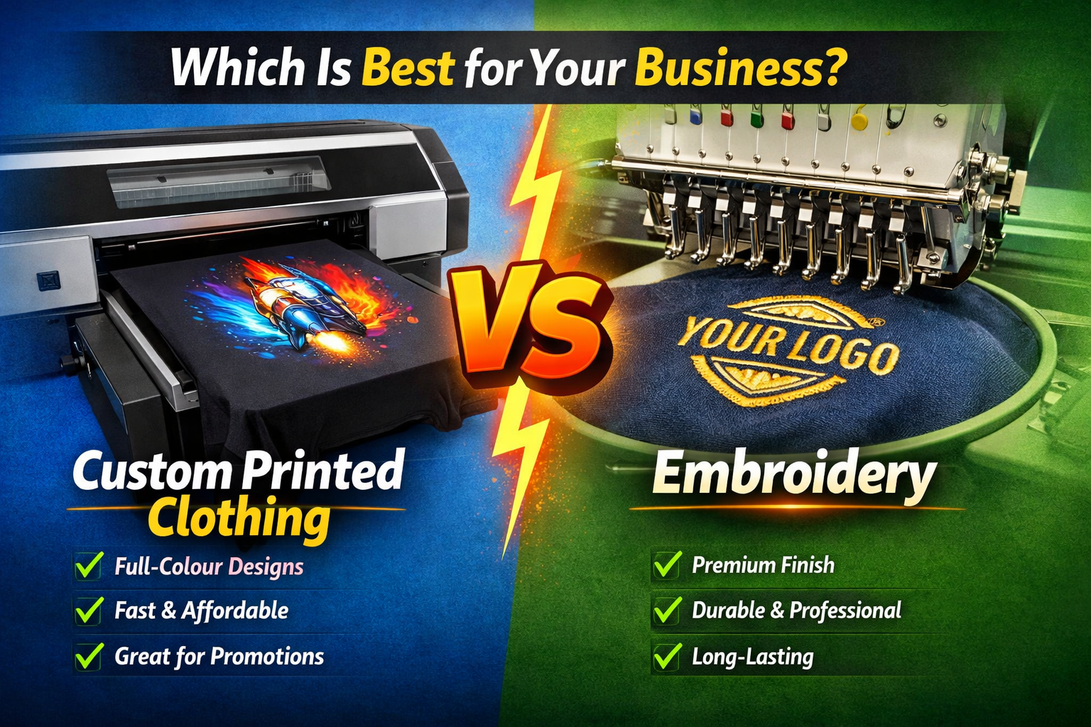 Custom Workwear Printed or Embroidery ? The Ultimate Guide for Business Branding