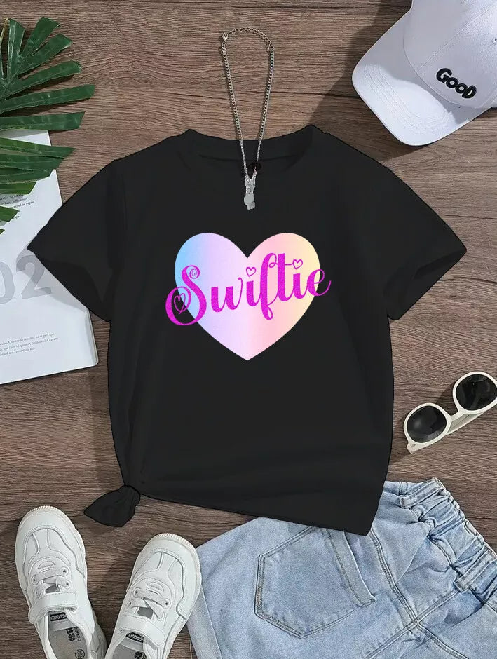 Girls Kids Swiftie Printed T-Shirt: The Perfect Concert Souvenir