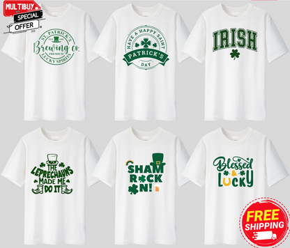 St Patricks Day T Shirt Ireland Drunk  Blessed Beer Paddy Funny Irish Leprechaun Tee Tops