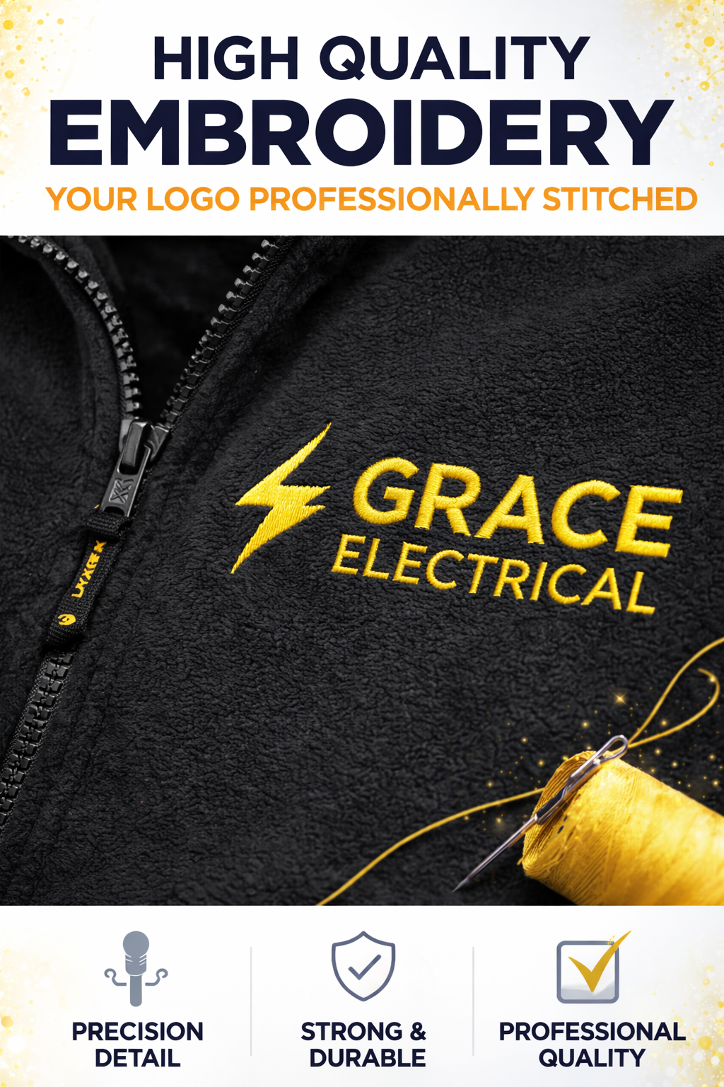 Unisex Classic Full Zip Fleece Jacket – Custom Logo Embroidered Workwear Fleece