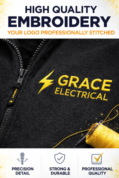 Unisex Classic Full Zip Fleece Jacket – Custom Logo Embroidered Workwear Fleece