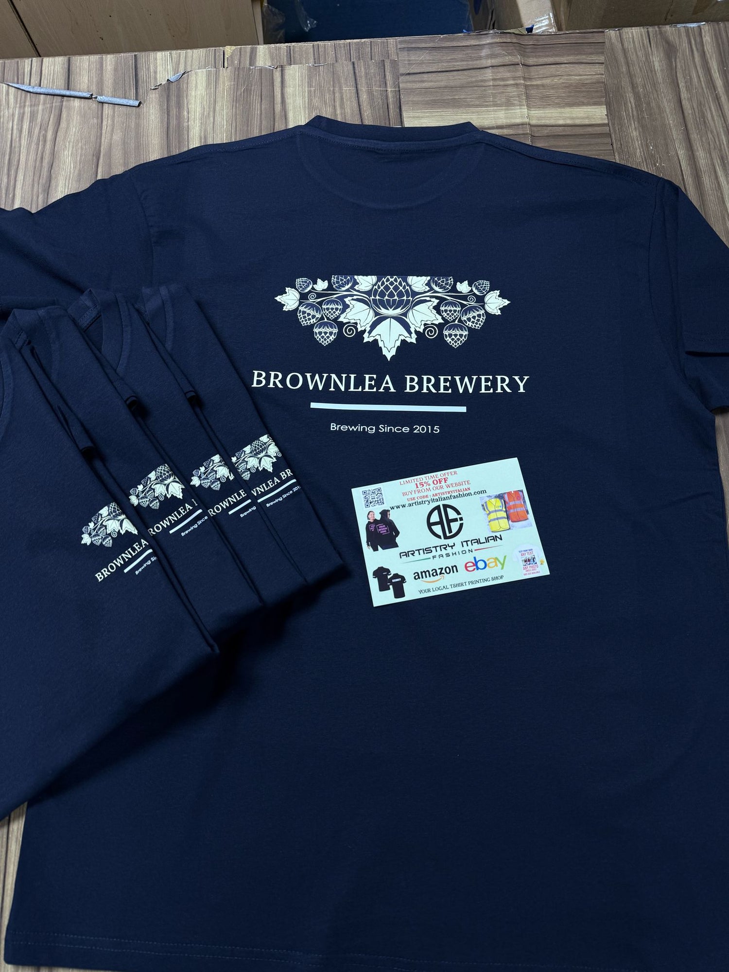 5 T-Shirt Workwear Bundle | Custom Printed Left Chest &amp;amp; Back | Personalised Men’s Company Uniform