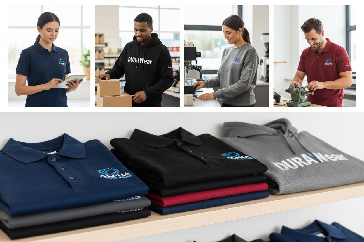 like polo shirt and sweetshirt