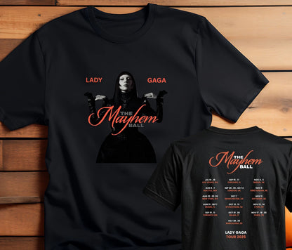 Lady Gaga The Mayhem Ball T-Shirt 2025 Inspired Tour Tee Tops Concert UK Dates