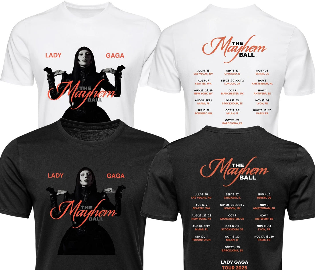 Lady Gaga The Mayhem Ball T-Shirt 2025 Inspired Tour Tee Tops Concert UK Dates