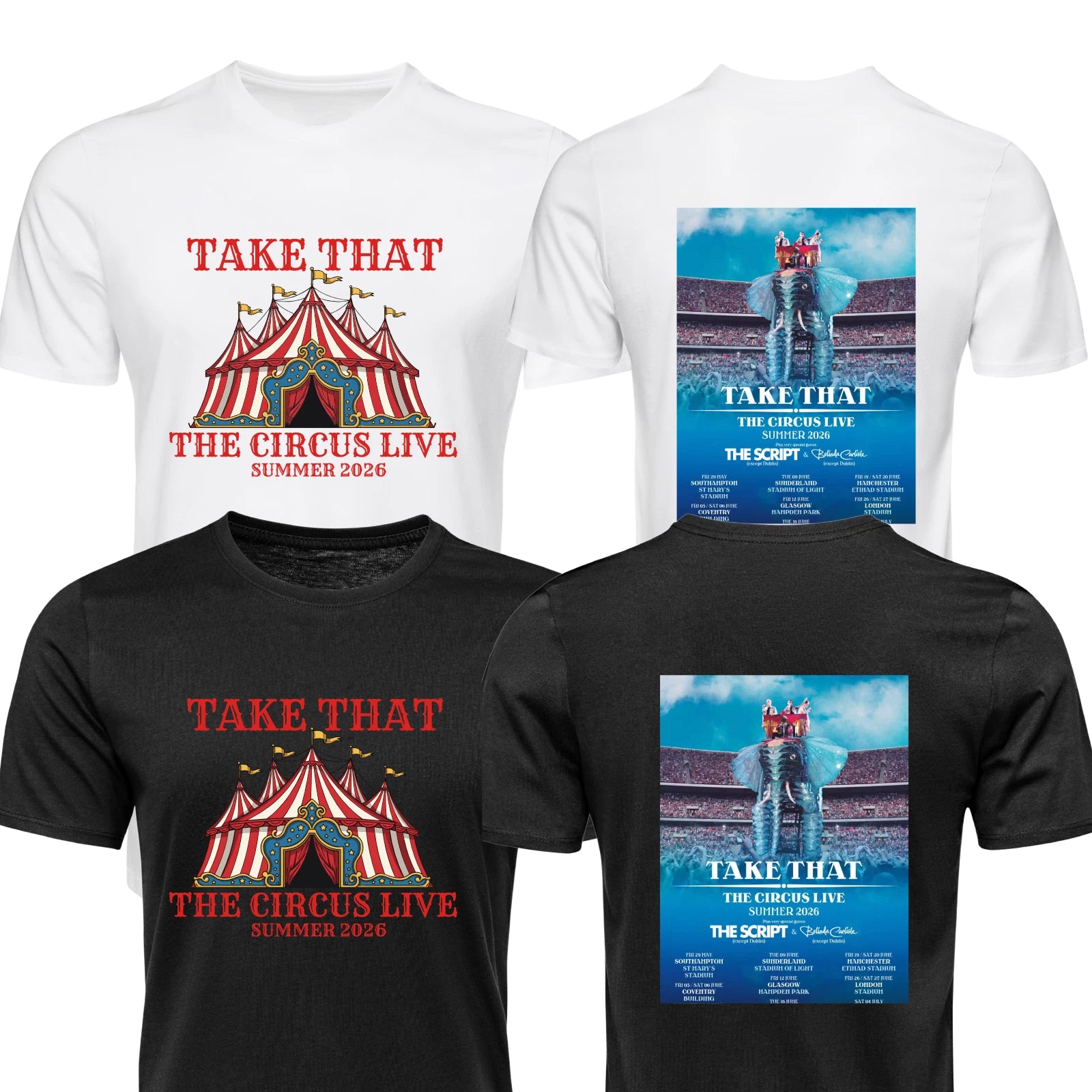 Take That Circus Tour T Shirt Live Concert Inspired Unisex Adults Kids Music Tee