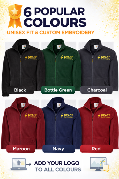 Unisex Classic Full Zip Fleece Jacket – Custom Logo Embroidered Workwear Fleece